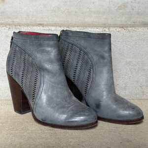 Coach Charcoal Leather Ankle Boots
